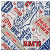 Baseball Typografie Red White Blue Stripes ID770 Stoff (Muster)