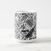 Baseball Typografie Schwarz-weiß Monogramm ID770 Kaffeetasse (Mittel)