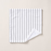 Baseball Typografie Schwarz-weiß Streifen ID770 Badhandtuch Set (Waschlappen)