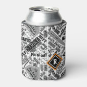 Baseball Typografie Schwarz-weiß Streifen ID770 Dosenkühler (Kanne Vorderseite)