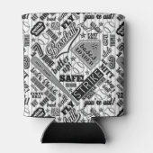 Baseball Typografie Schwarz-weiß Streifen ID770 Dosenkühler (Rückseite)
