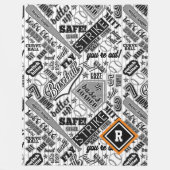 Baseball Typografie Schwarz-weiß Streifen ID770 Fleecedecke (Vorderseite)