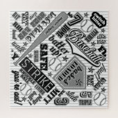 Baseball Typografie Schwarz-weiß Streifen ID770 Puzzle (Horizontal)