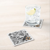 Baseball Typografie Schwarz-weiß Streifen ID770 Rechteckiger Pappuntersetzer (Vor Ort)