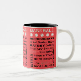 BASEBALL-Typografie Zweifarbige Tasse