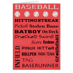 BASEBALL typografische Grußkarte