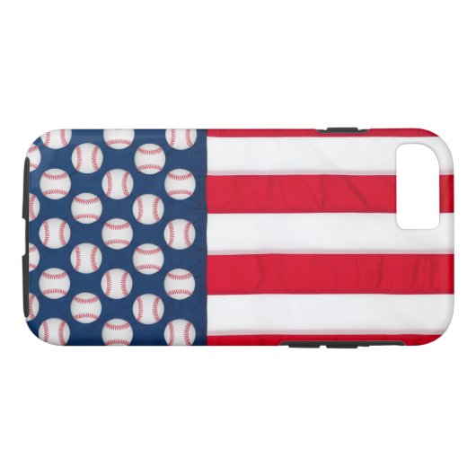 Baseball- u. Flaggetelefonkasten Case-Mate iPhone Hülle (Rückseite (Horizontal))