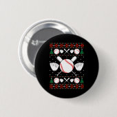 Baseball Ugly Christmas Sweater Button (Vorne & Hinten)