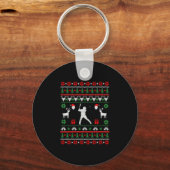 Baseball Ugly Christmas Sweater Schlüsselanhänger (Vorderseite)