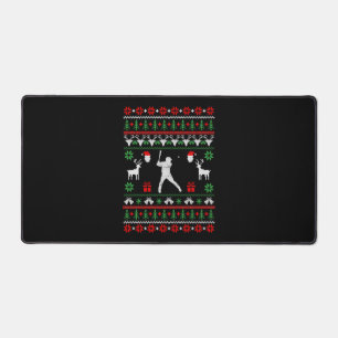 Baseball Ugly Christmas Sweater Schreibtischunterlage