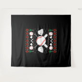 Baseball Ugly Christmas Sweater Wandteppich (Vorderseite (Horizontal))