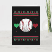 Baseball Ugly Weihnachts Sweater Xmas Karte (Vorderseite)