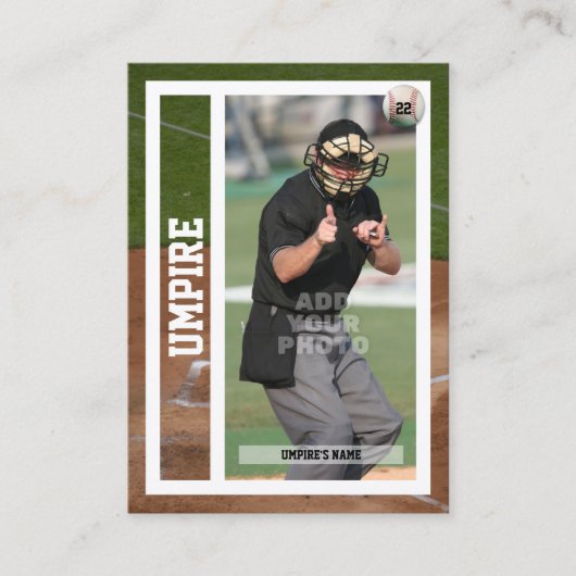 Baseball Umpire Retirement Souvenir Trading Card Telefonnummerkarte (Vorderseite)