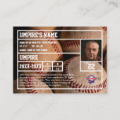 Baseball Umpire Retirement Souvenir Trading Card Telefonnummerkarte (Rückseite)