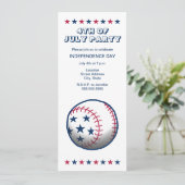 Baseball-Unabhängigkeitstag Einladung (Stehend Vorderseite)