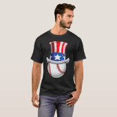 Baseball Uncle Sam 4. Juli Jungs American Flag T-Shirt (Vorne ganz)