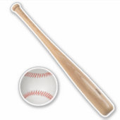 Baseball- und Bat-Aufkleber Aufkleber (Vorderseite)