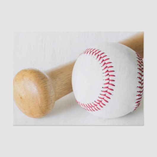 Baseball und Bat Nah Up Foto Seidenpapier (Vorderseite)