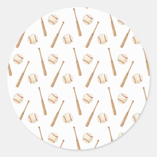 Baseball und Bat Runder Aufkleber (Vorderseite)
