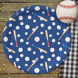 Baseball und Bat Sports Pattern Geburtstagsparty Pappteller