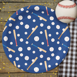 Baseball und Bat Sports Pattern Geburtstagsparty Pappteller