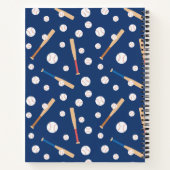 Baseball und Bat Sports Pattern School Notizblock (Rückseite)