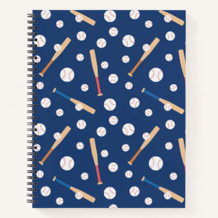 Baseball und Bat Sports Pattern School Notizblock