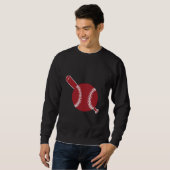 Baseball- und Bat-Symbol Sweatshirt (Vorne ganz)
