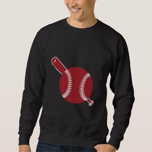 Baseball- und Bat-Symbol Sweatshirt (Vorderseite)