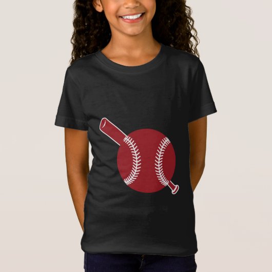 Baseball- und Bat-Symbol T-Shirt (Vorderseite)