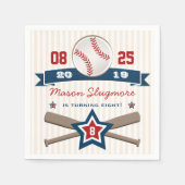BASEBALL UND BATS BIRTHTAG SERVIETTE (Vorderseite)