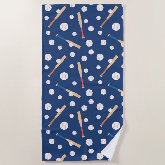 Baseball- und Battsportmuster Strandtuch (Vorderseite)