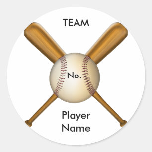 Baseball- und Crossed Bats individuell anpassbar Runder Aufkleber