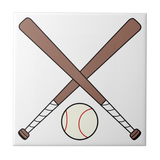 Baseball und Fledermäuse Fliese (Vorderseite)