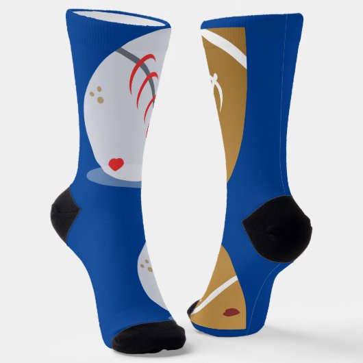 Baseball und Football Mix Socken (Gewinkelt)