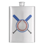 Baseball und gekreuzte Schläger Flachmann (Vorderseite)