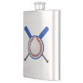 Baseball und gekreuzte Schläger Flachmann (Links)