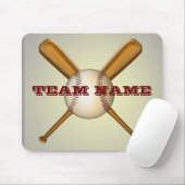 Baseball und gekreuzte Schläger kundengerecht Mousepad (Mit Mouse)
