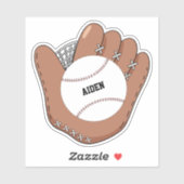 Baseball und Handschuh Doodle Kind Vinyl Aufkleber (Blatt)