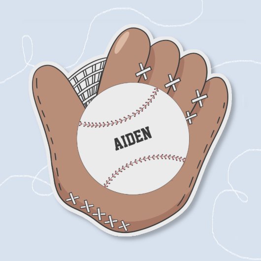 Baseball und Handschuh Doodle Kind Vinyl Aufkleber