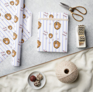 Baseball- und Handschuh-Muster Geschenkpapier