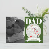 Baseball und Herz des modernen Vatertages Karte (Stehend Vorderseite)