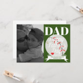 Baseball und Herz des modernen Vatertages Karte (Vorderseite/Rückseite Beispiel)