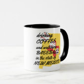 Baseball und Kaffee in New Mexico Tasse (VorderseiteRechts)