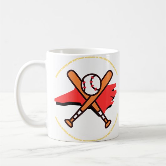Baseball und Kaffee in North Carolina Kaffeetasse (Links)