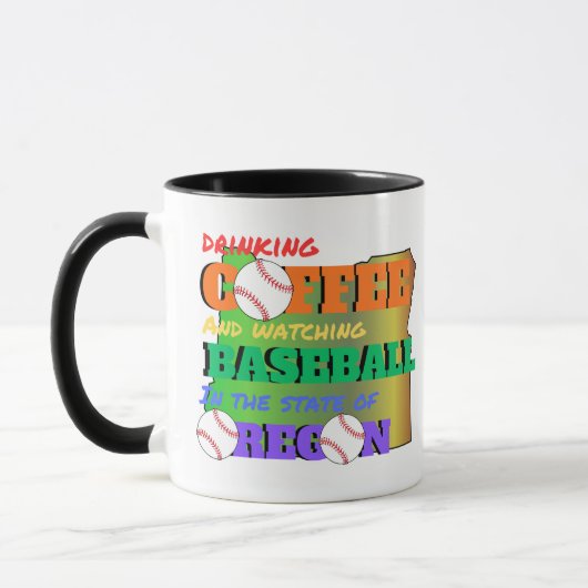 Baseball und Kaffee in Oregon Tasse (Links)