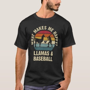 Baseball- und Llama-Liebhaber Vintage Lustig Haust T-Shirt