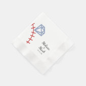 Baseball und Ring-Glitzer Monogram Napkins Serviette (Ecke)