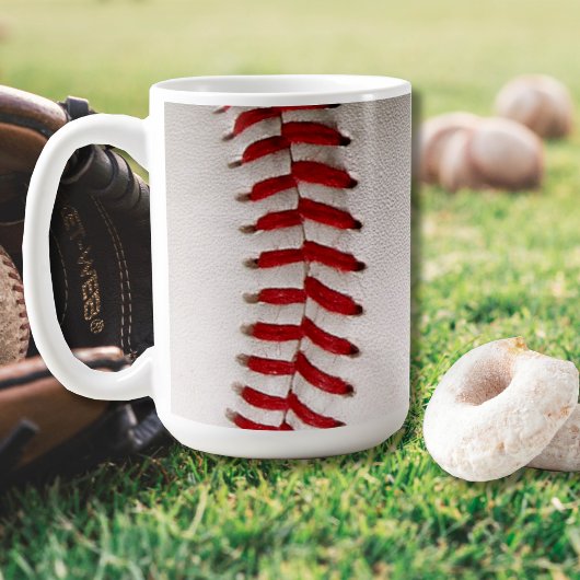 Baseball und Softball rote Naht Kaffeetasse
