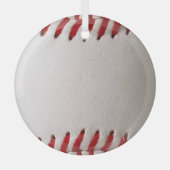 Baseball und Softball rote Naht Ornament Aus Glas (Vorderseite)